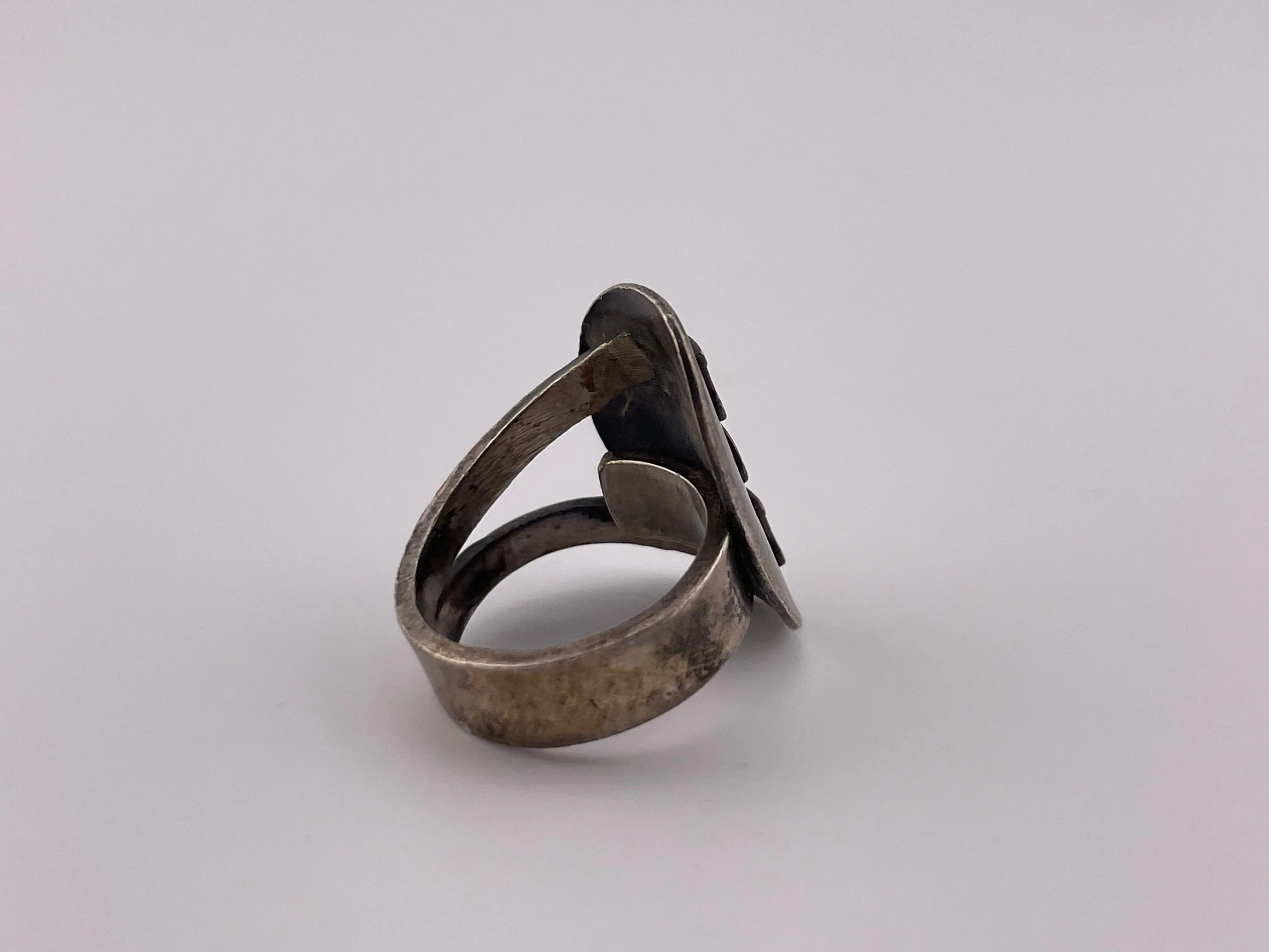 size 5 sterling silver 'NCB' initials ring