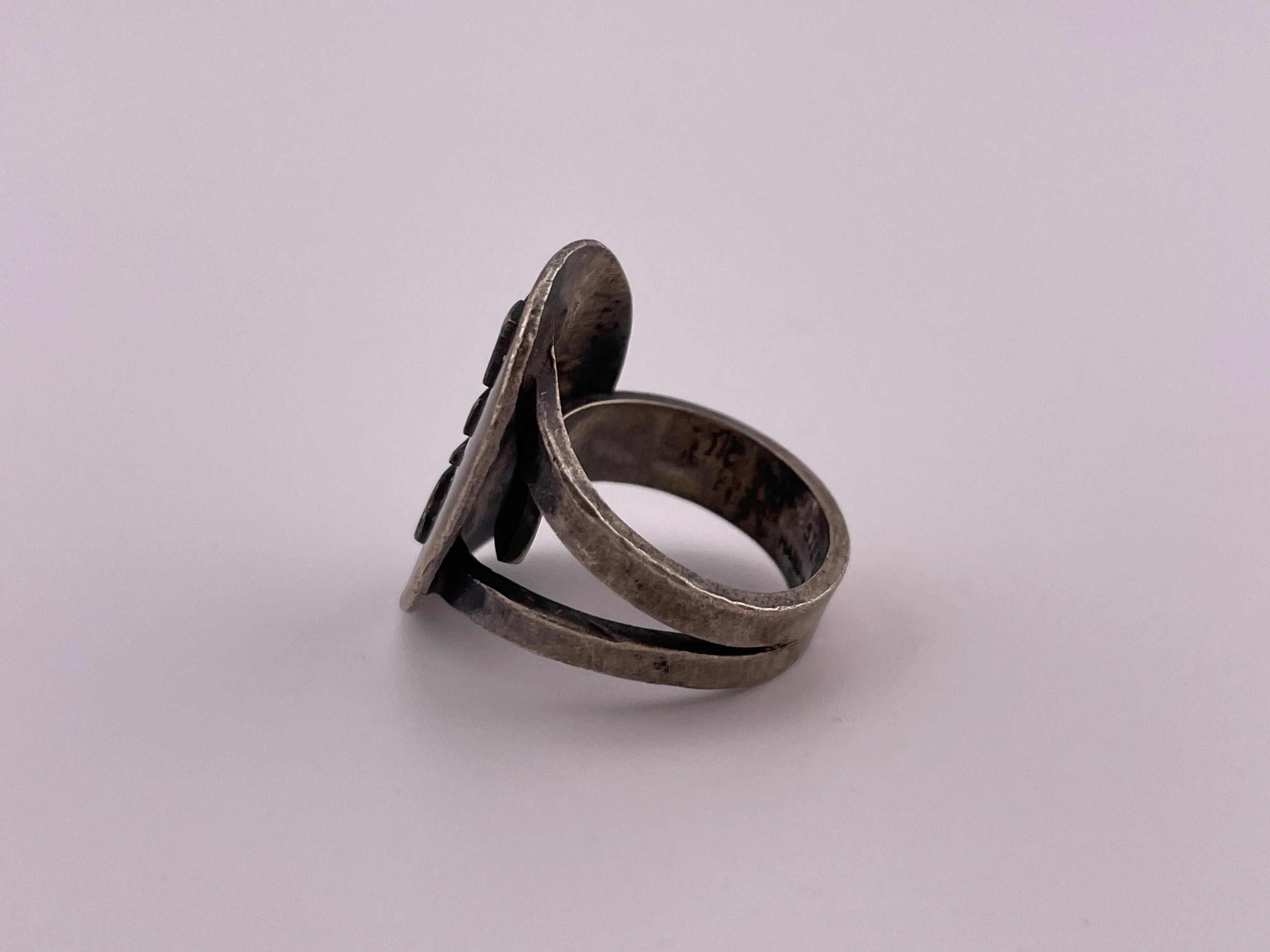 size 5 sterling silver 'NCB' initials ring