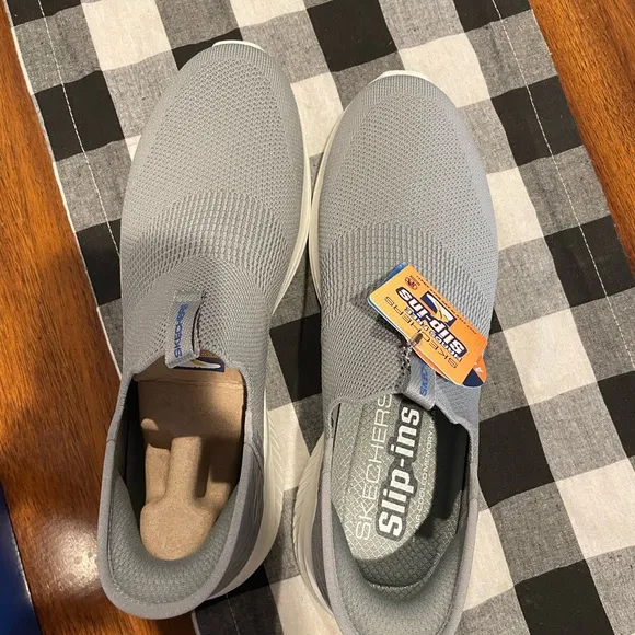 Skechers Gray Sneakers with Slip-On Design and Cushioned Midsole