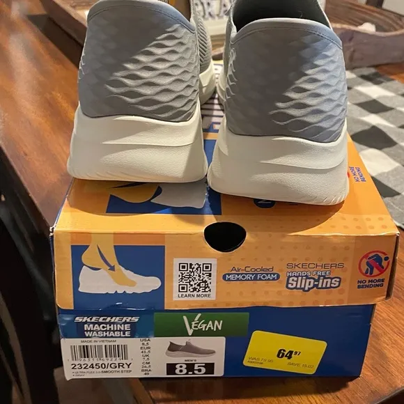 Skechers Gray Sneakers with Slip-On Design and Cushioned Midsole