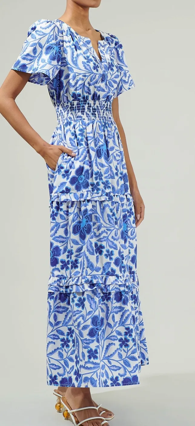 Skyflower Poplin Maxi