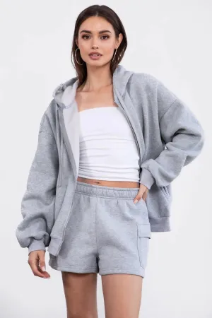 Sleepy But Social Hoodie -Oversized- Heather Grey