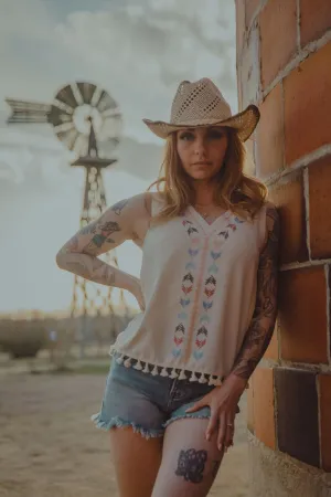 Sleeveless Western Fringe Tank