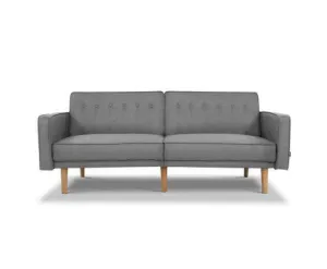 Sofa Bed Lounge 3 Seater Futon Couch Recline Chair Wooden 195cm Fabric