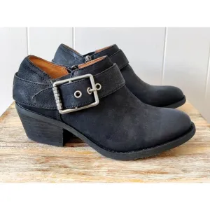 Sofft Buckle Strap Black Leather Boots Alvie Ankle Bootie Size 6.5M Western