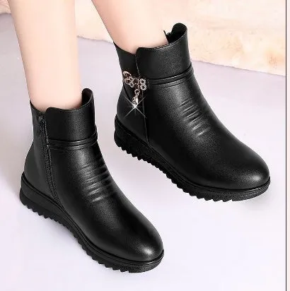 Soft Soled Non Slip Flat Leather Shoes For Women