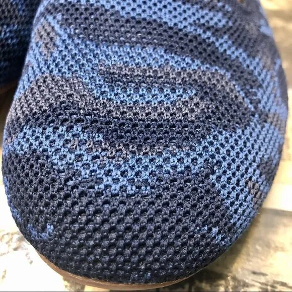 SOFTWALK SICILY COMFORT ROUND TOE WOVEN BALLET WIDE SLIP ON FLATS BLUE CAMO 11W