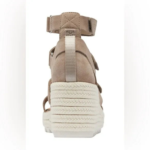 SOREL Cameron Wedge Multi-Strap Espadrilles Omega Taupe Sea Salt Size 6.5