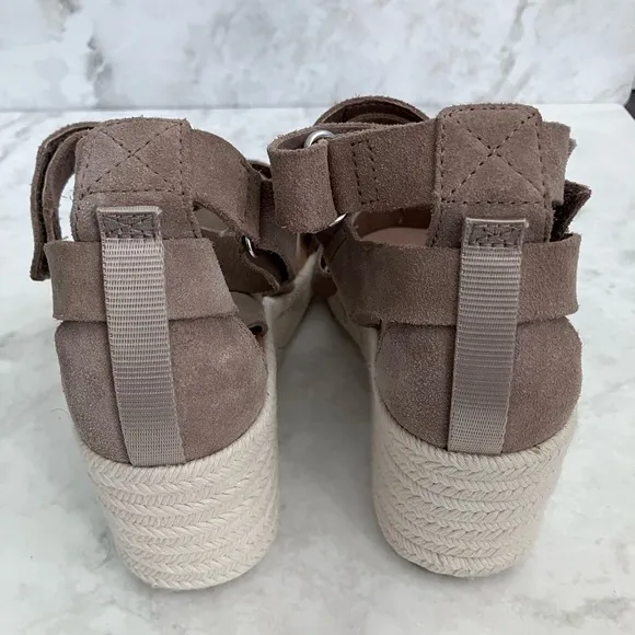 SOREL Cameron Wedge Multi-Strap Espadrilles Omega Taupe Sea Salt Size 6.5