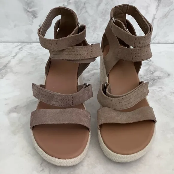 SOREL Cameron Wedge Multi-Strap Espadrilles Omega Taupe Sea Salt Size 6.5