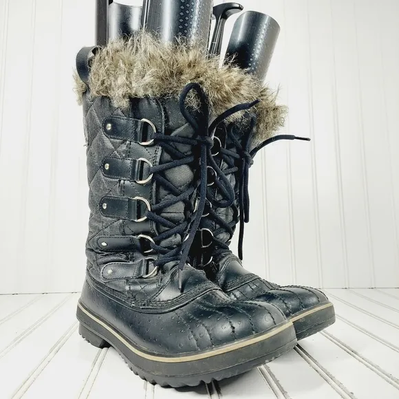 Sorel Tofino II Lace Up Round Toe Black Winter Boots F17
