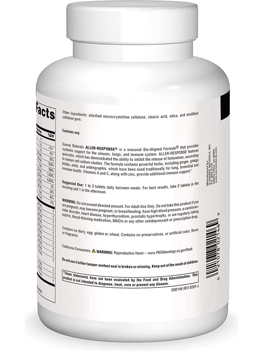 Source Naturals, Aller-Response®, 180 tablets