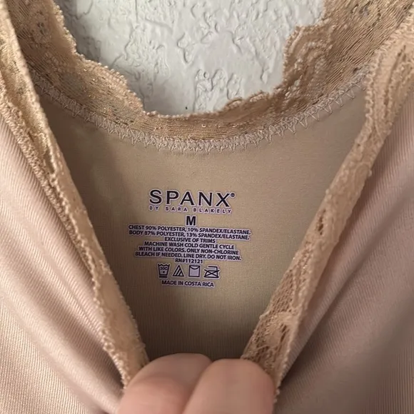 Spanx Lace Full Body Support Slip Bodycon Shapewear Size Medium Nude