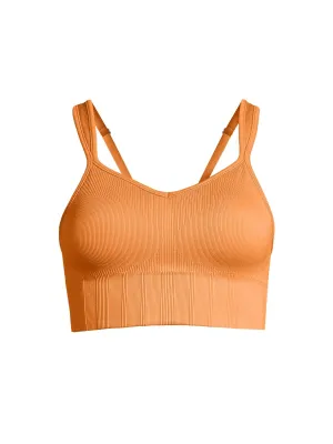 Stanik treningowy CASALL Seamless Rib Padded Sports Bra pomarańczowy