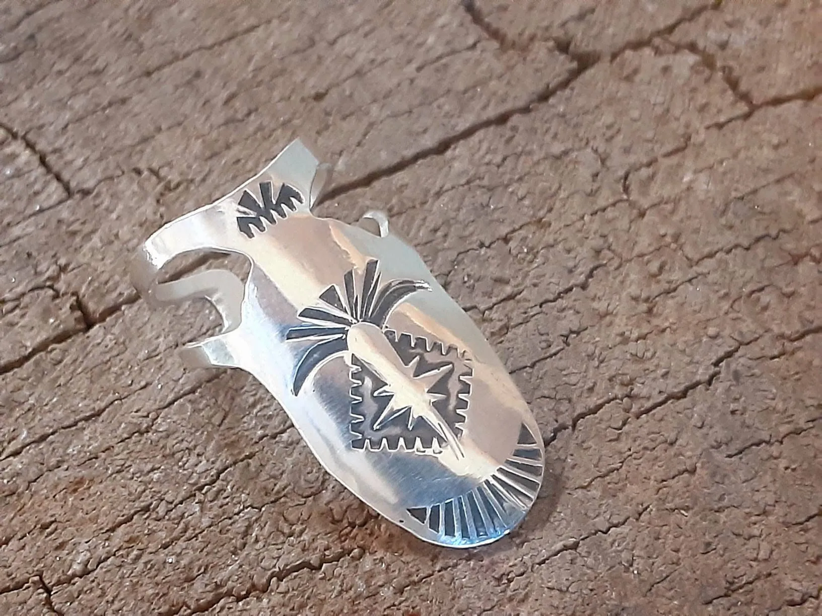 Sterling silver finger nail ring - midi ring or finger pick - nail armor ring - adjustable ring
