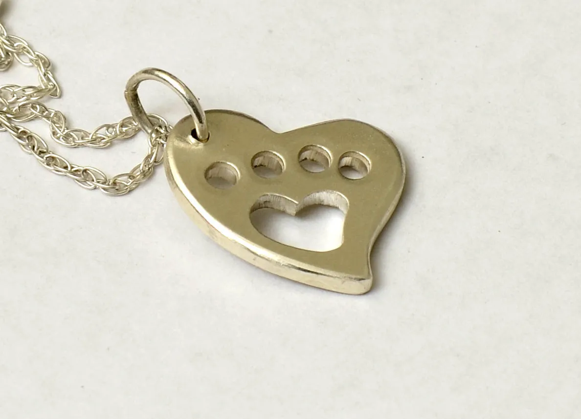Sterling silver personalized paw pet tag and charm