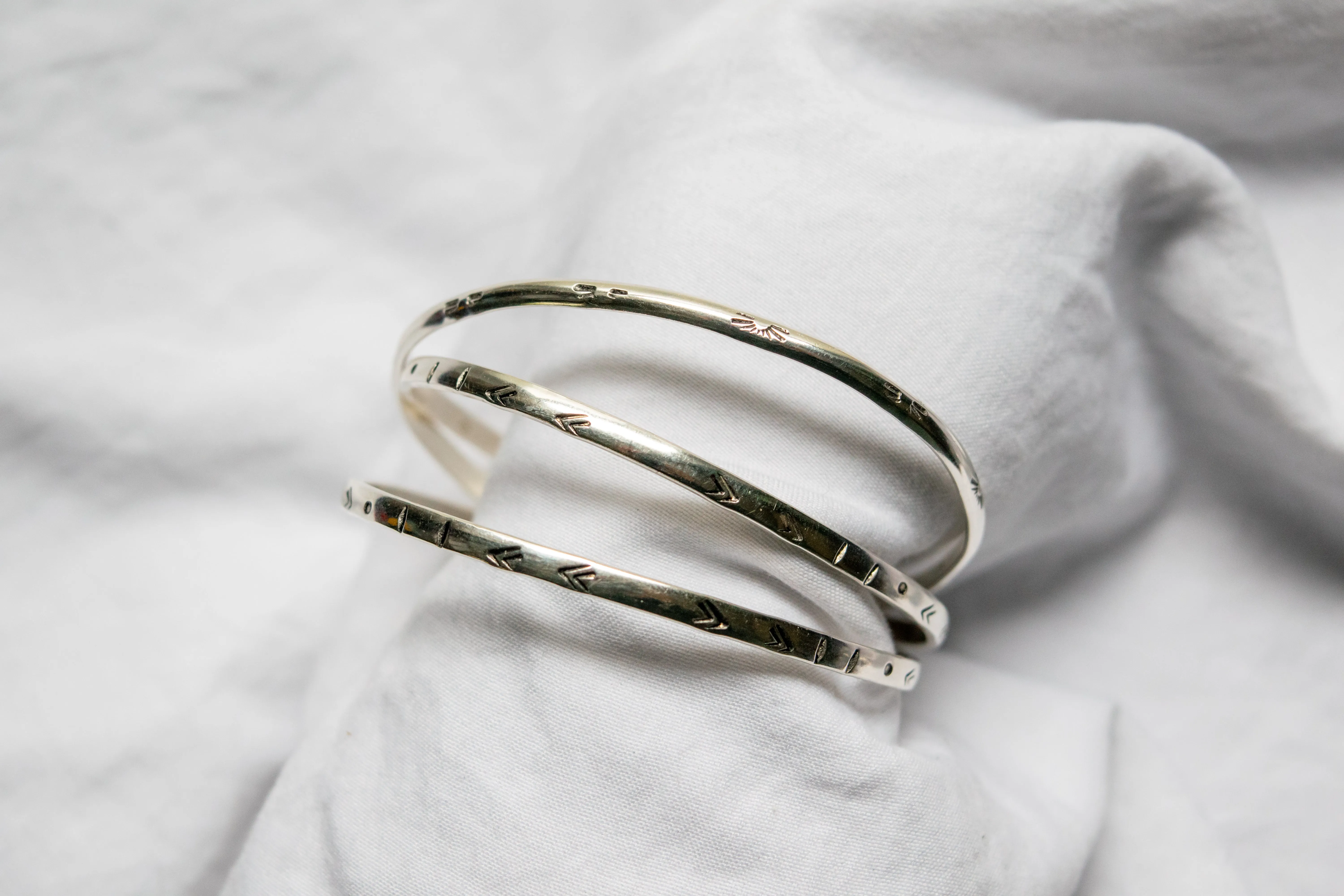 Sterling Silver Stamped Bangles