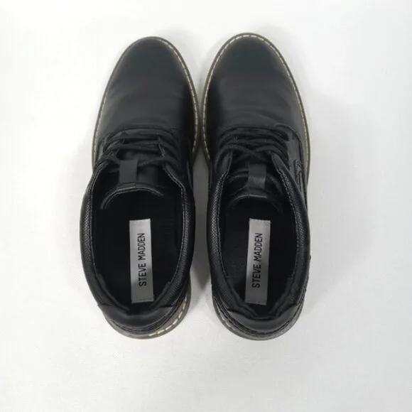 STEVE MADDEN Little Boys Bevan Lace up Classic Oxford Shoes Black Size 4