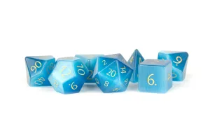 STONE 7 DICE SET CAT'S EYE AQUAMARINE 16MM