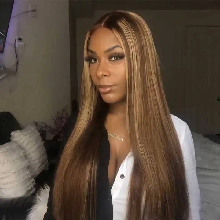 Straight Hair Middle Part Fashion Straight Long Wigs