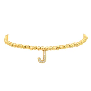 STRETCH INITIAL BRACELET, GOLD