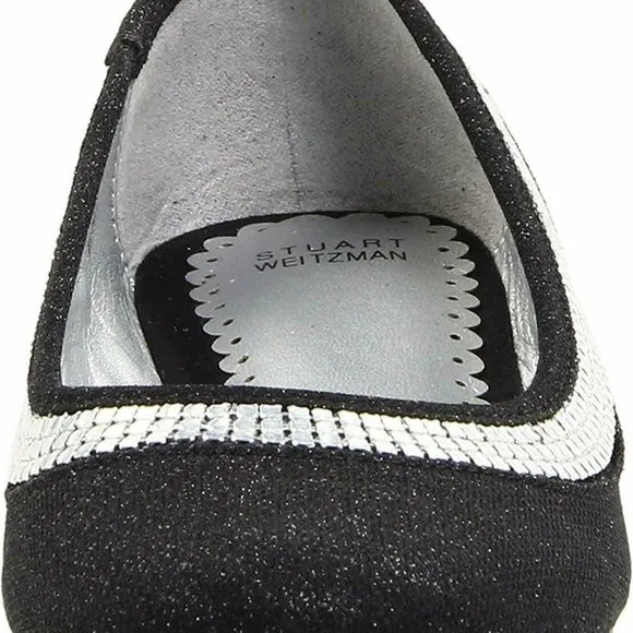Stuart Weitzman Kids Black Cobra Flat Dress Shoes