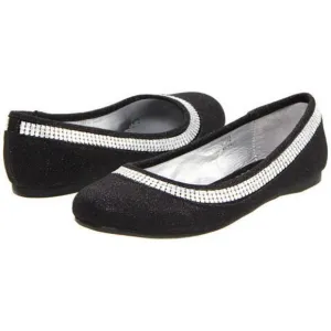 Stuart Weitzman Kids Black Cobra Flat Dress Shoes