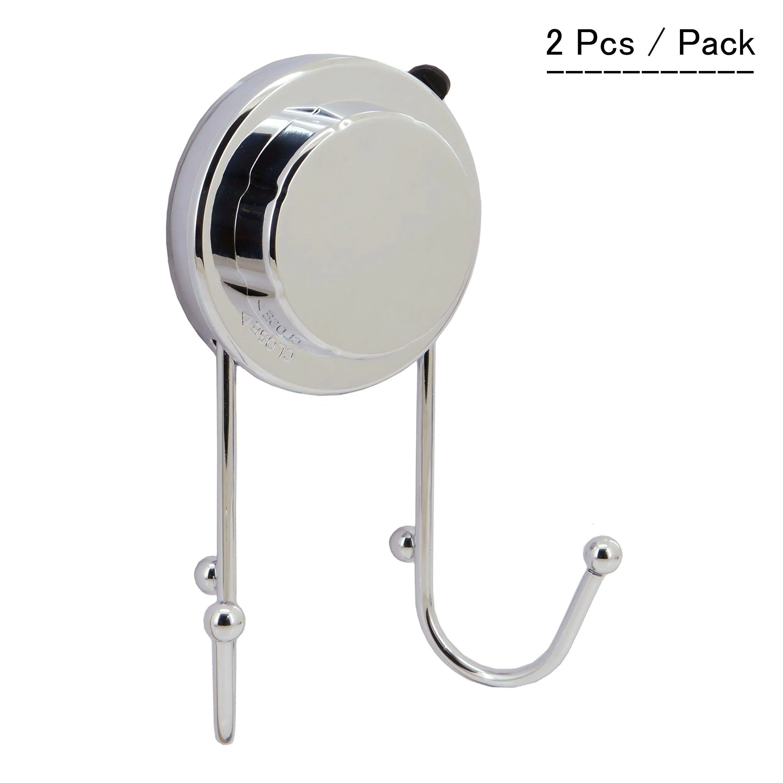 Suction Cup Hook,OKOMATCH Chrome Adhesive Vacuum Wall Mount Stainless Steel Holder Storage Hanger,Heavy Duty,Repeated Use - 2Pcs/Pack