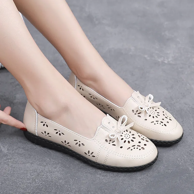 Summer Mom Shoes Women's Breathable Sandals Soft Bottom Casual Hollow Out