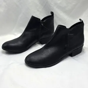 Sun   Stone cadee Faux Leather Womens 10 Stylish Black ankle Boot Almond Toe Nib