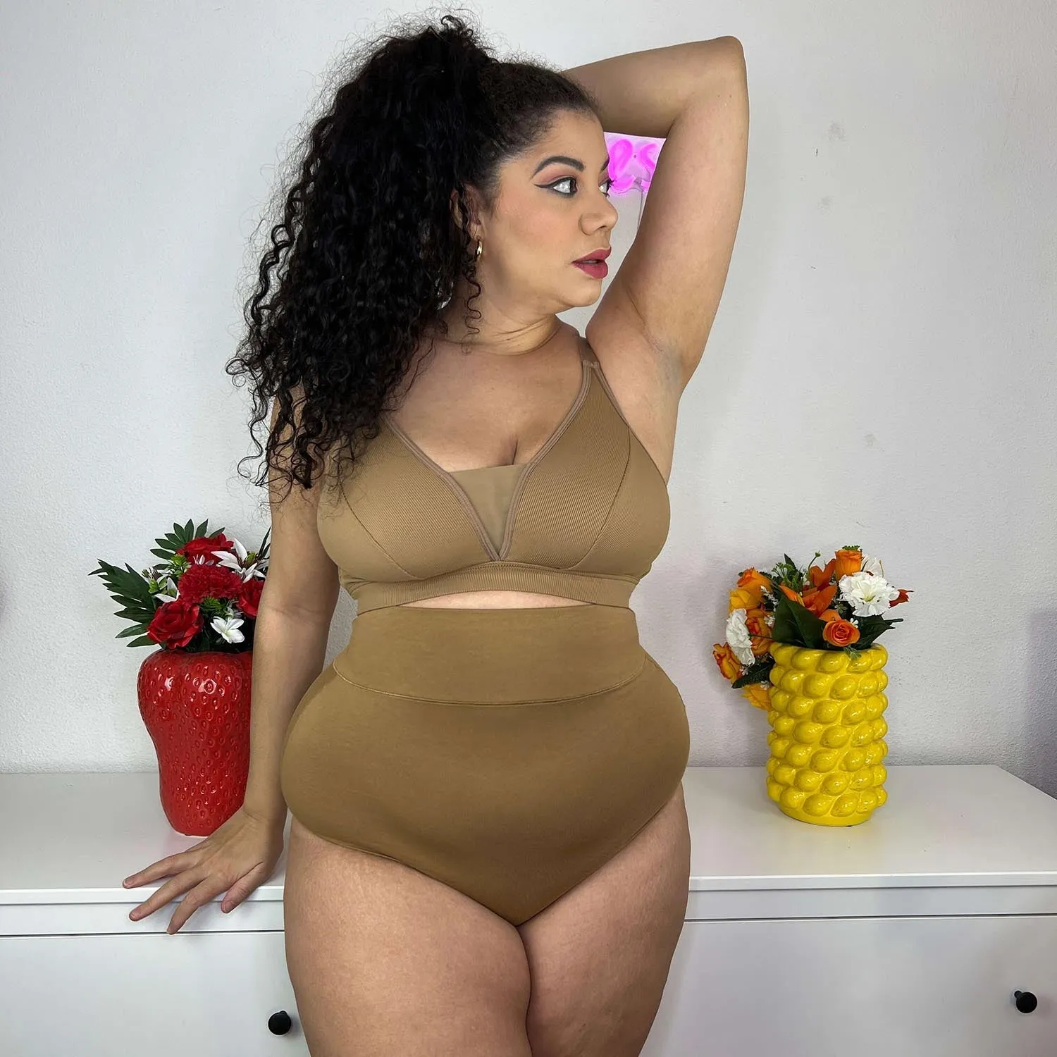 Super High Waist Panties - Caramel