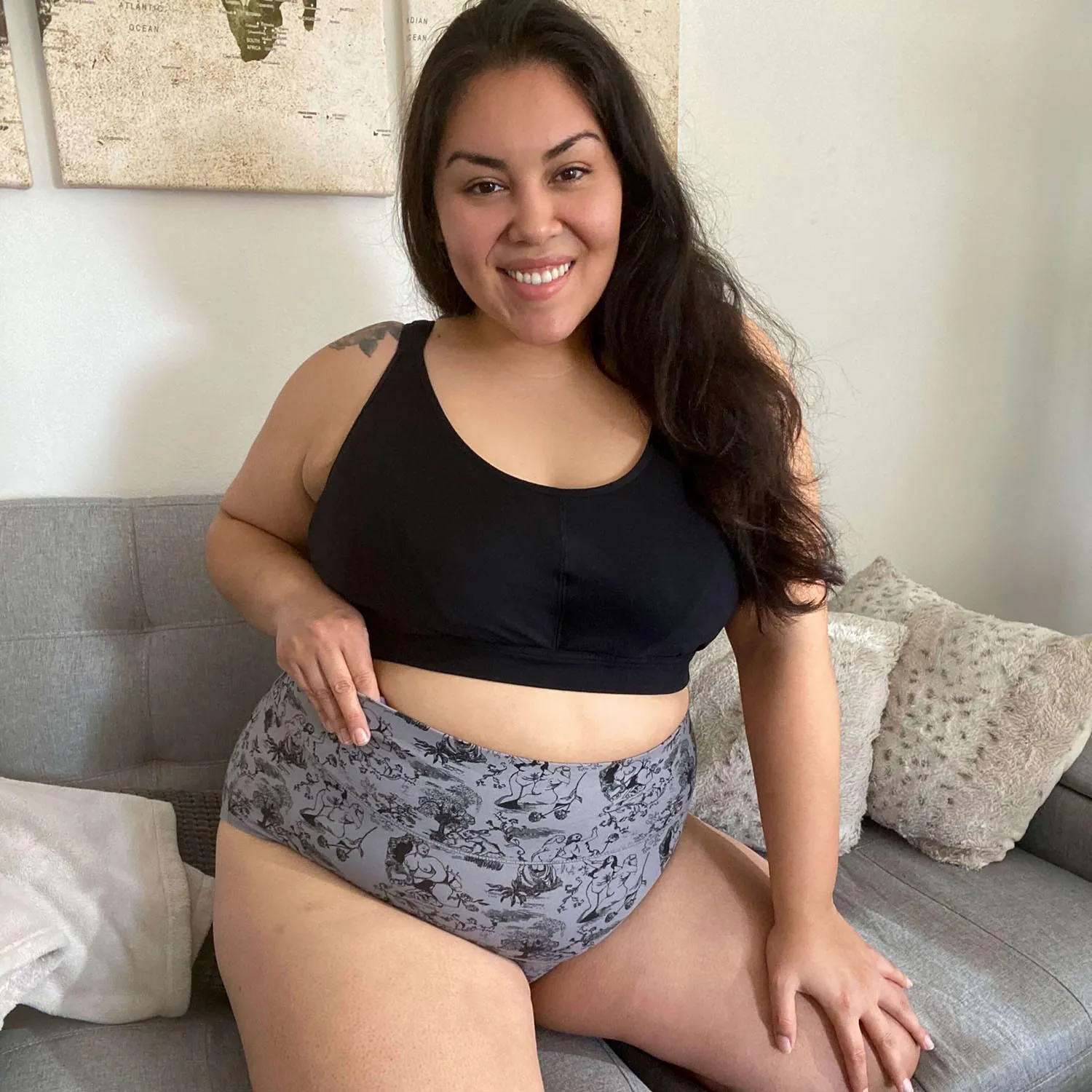 Super High Waist Panties - Passion au Jardin - L'Amour Noir