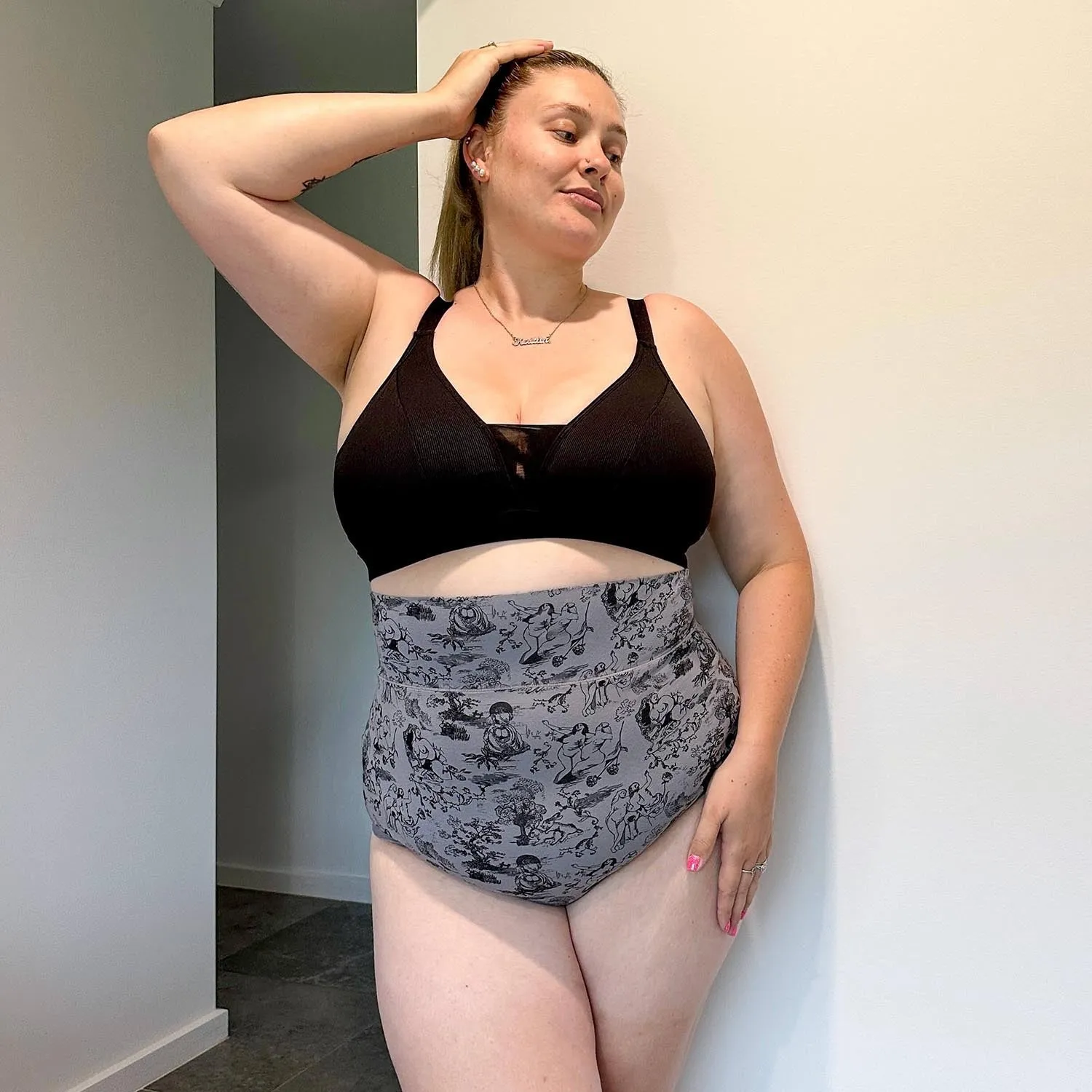 Super High Waist Panties - Passion au Jardin - L'Amour Noir