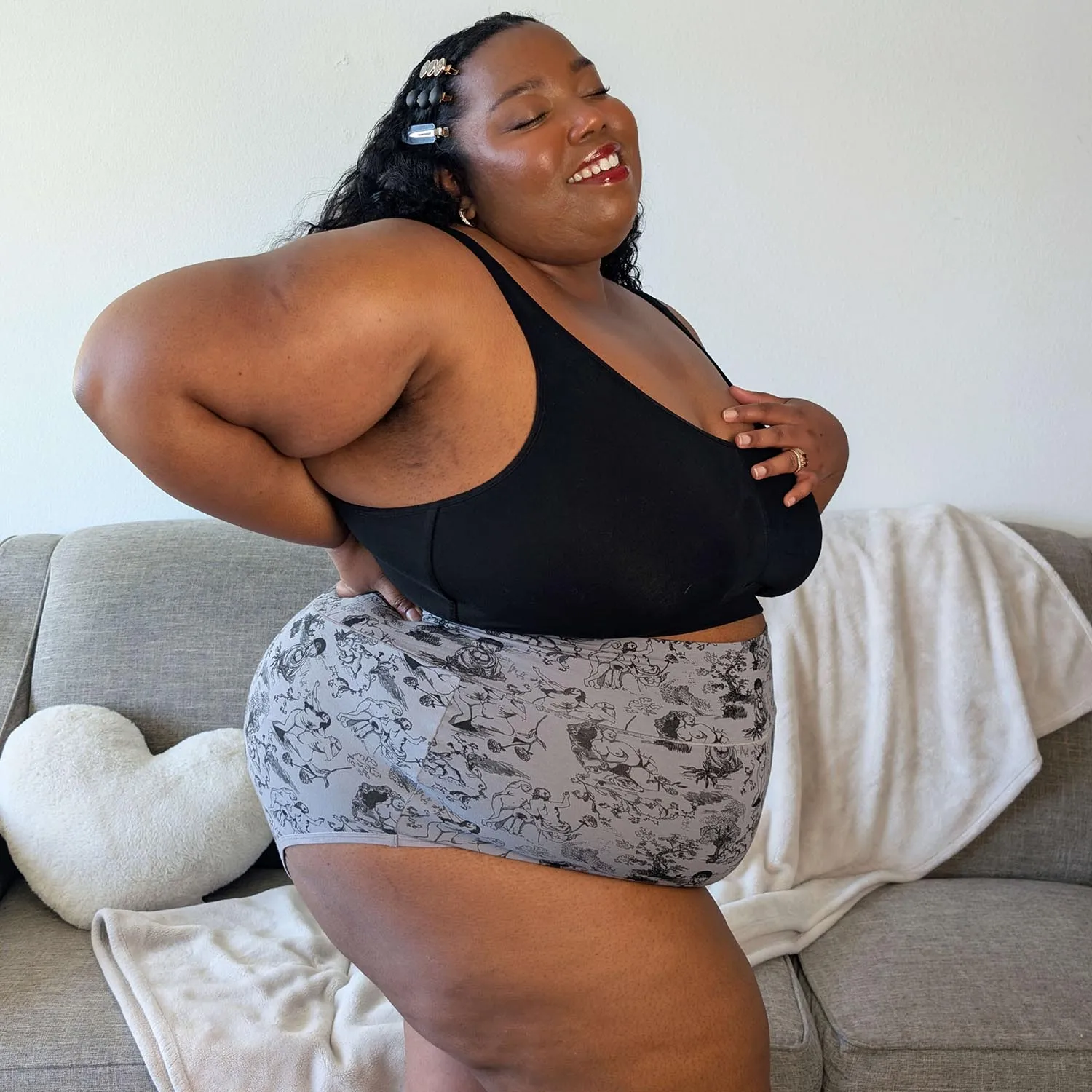 Super High Waist Panties - Passion au Jardin - L'Amour Noir