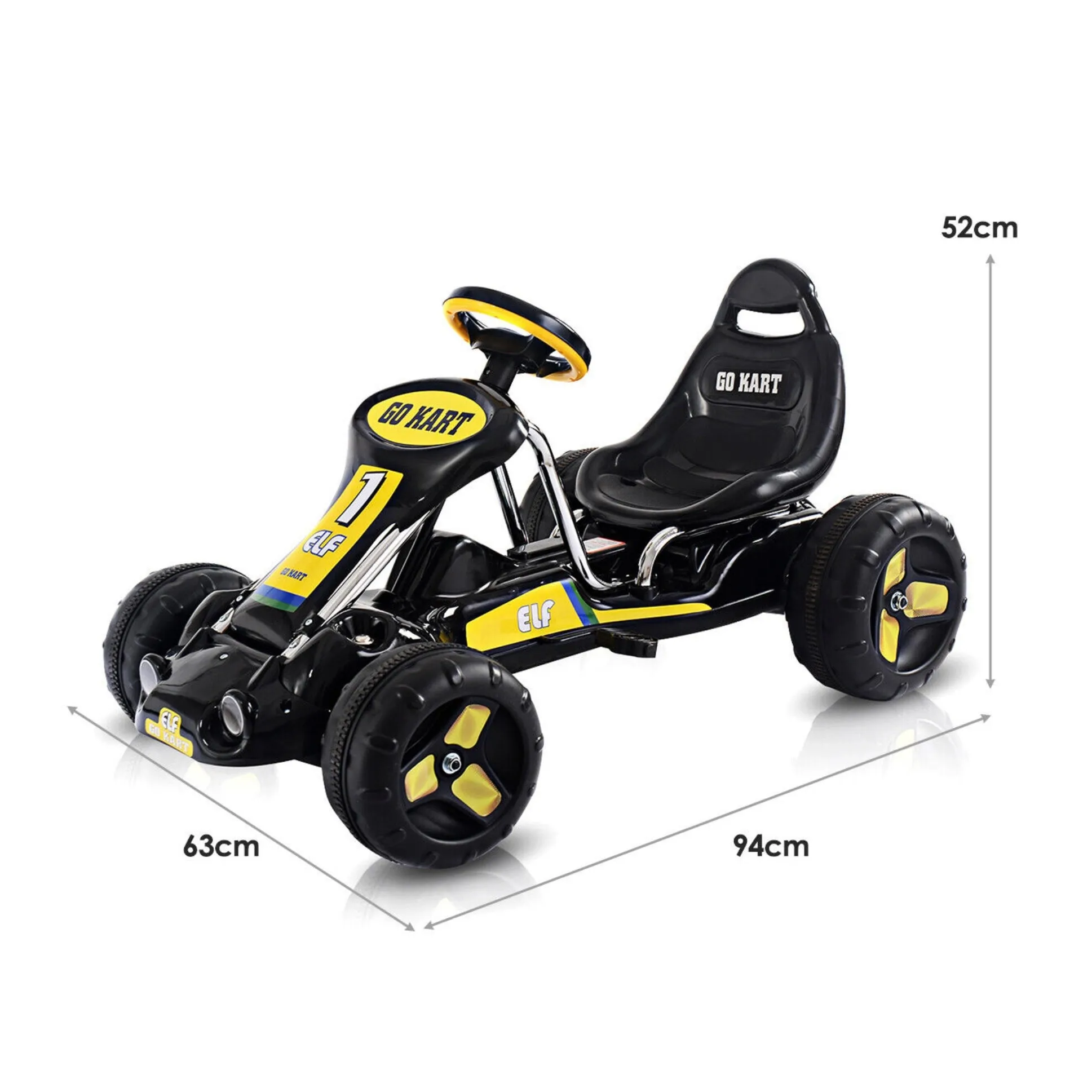 Super-Safe Children’s Go Kart Quad Style | Adjustable Seat | Non-Slip Wheels | 3-7 Years