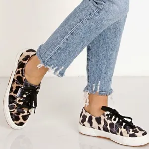 Superga Fantasia Velvet Leopard Sneakers Size 8.5 NWT
