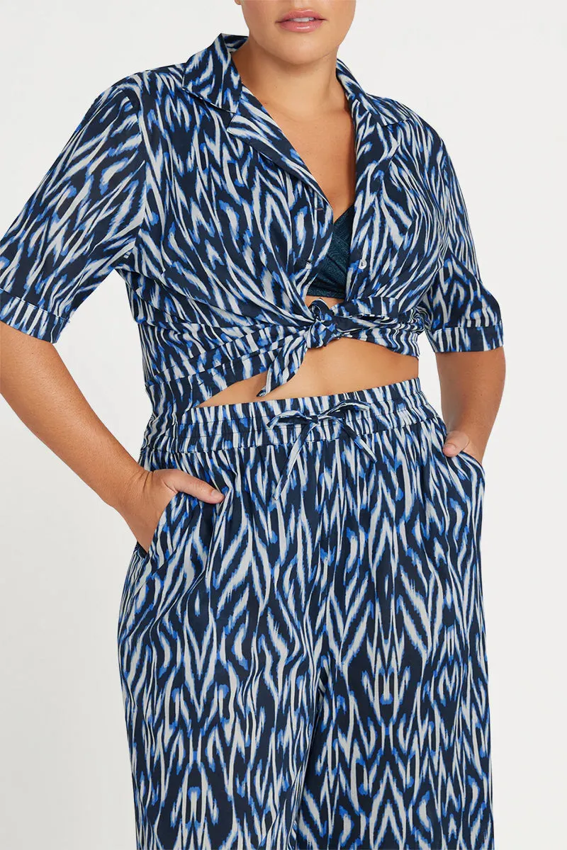 Supine Wide Leg Pant Bottom In Navy - ArteSands