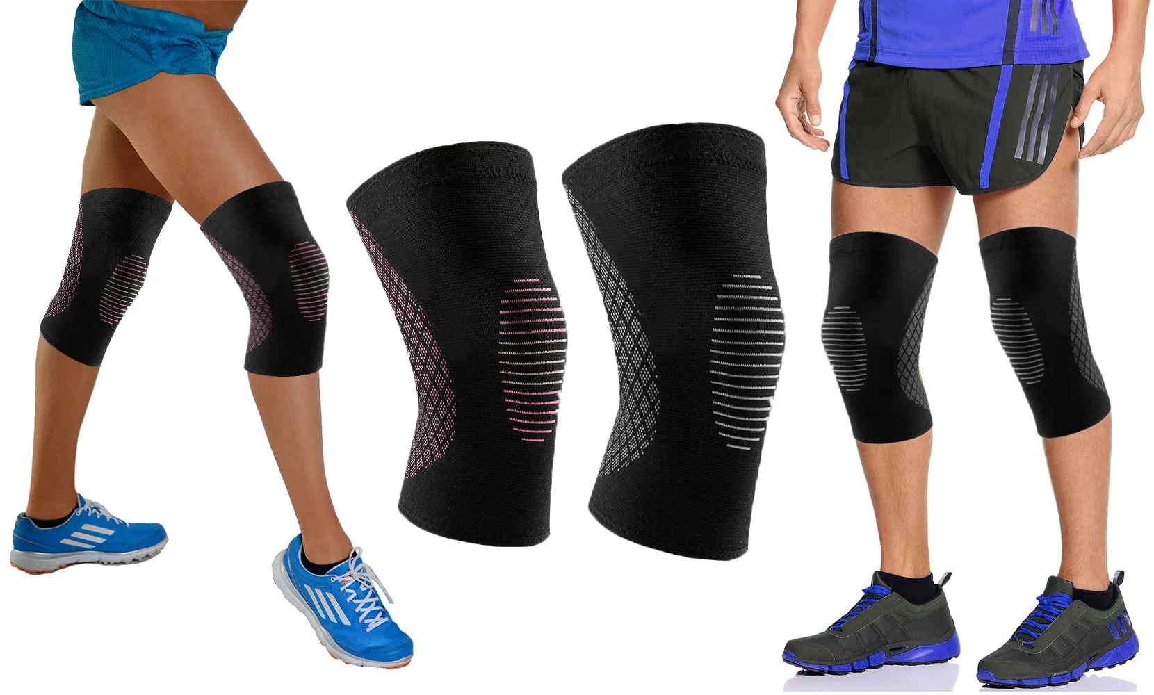 Support And Recovery Knee Compression Sleeve With Gel Grip (1-Pair)