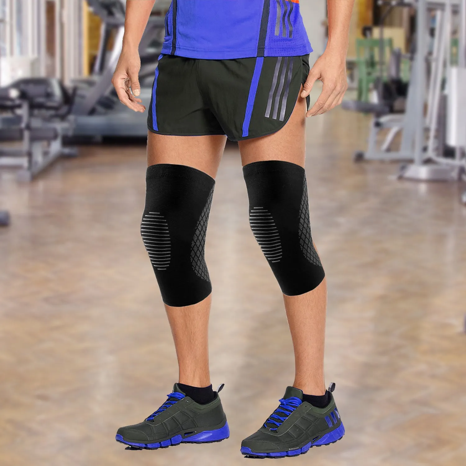 Support And Recovery Knee Compression Sleeve With Gel Grip (1-Pair)