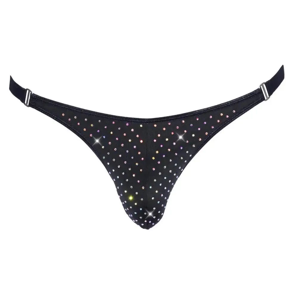 Svenjoyment Black String with Sparkly Rhinestones for Men