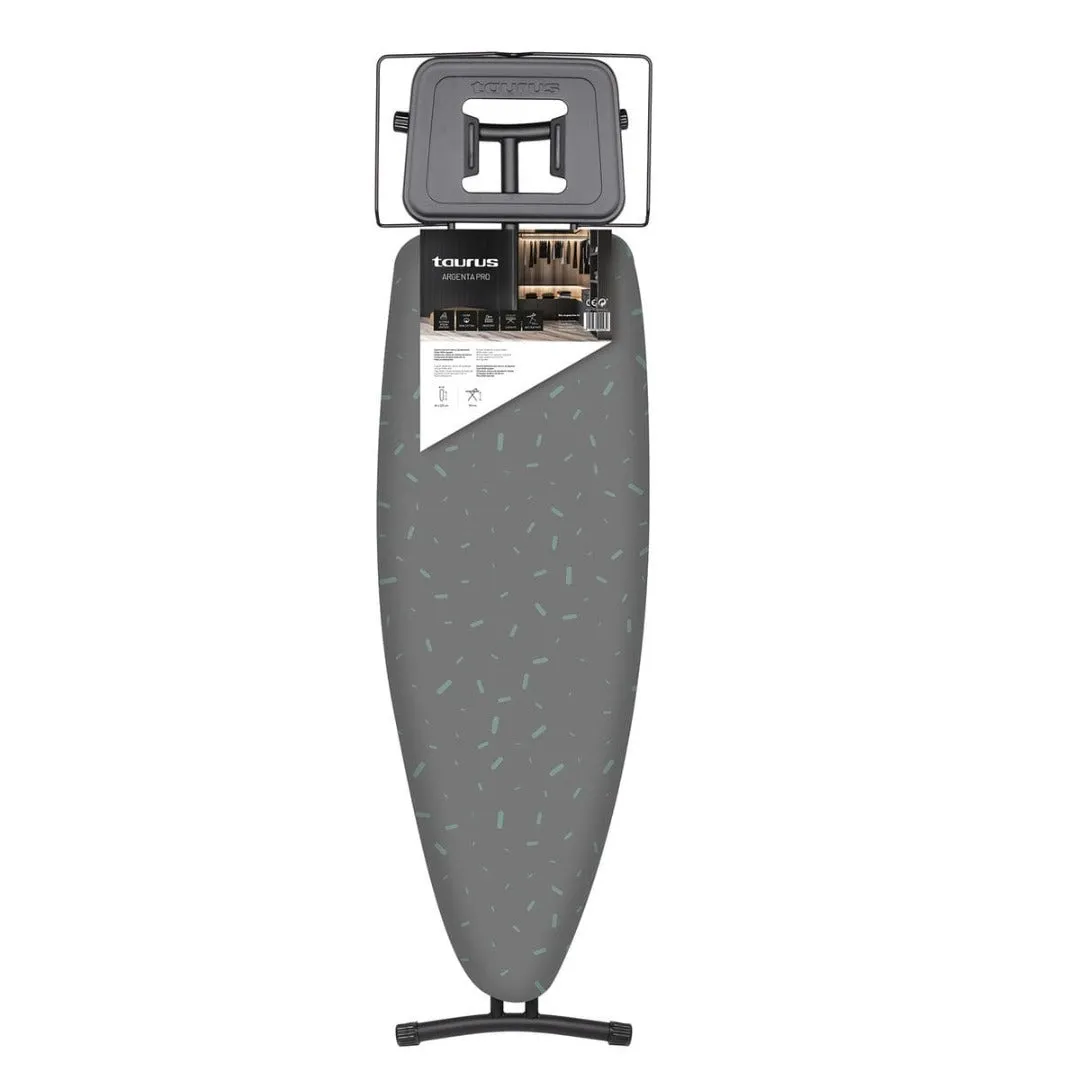 Taurus Ironing Board Mesh Top Powder Coat Grey 124x40cm Argenta Pro