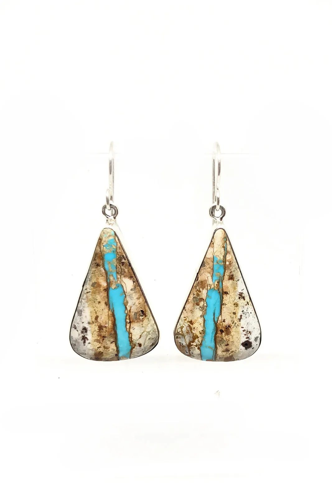 Tear Drop Long Boulder Turquoise Earrings