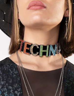 TECHNO CHOKER - BLACK RAINBOW