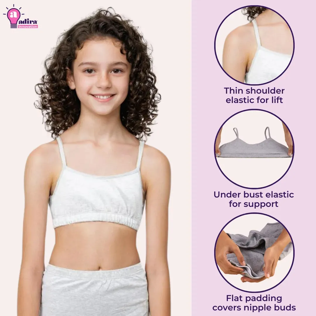 Teenager Bra | Teenager Cotton Bra | Wireless Bra | Flat Padded | Slip On | Pack Of 3