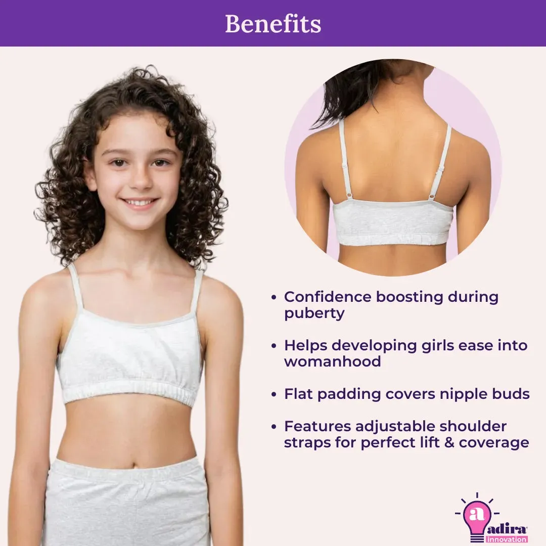 Teenager Bra | Teenager Cotton Bra | Wireless Bra | Flat Padded | Slip On | Pack Of 3