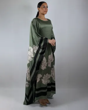 The Olive Silken Petal Kaftan