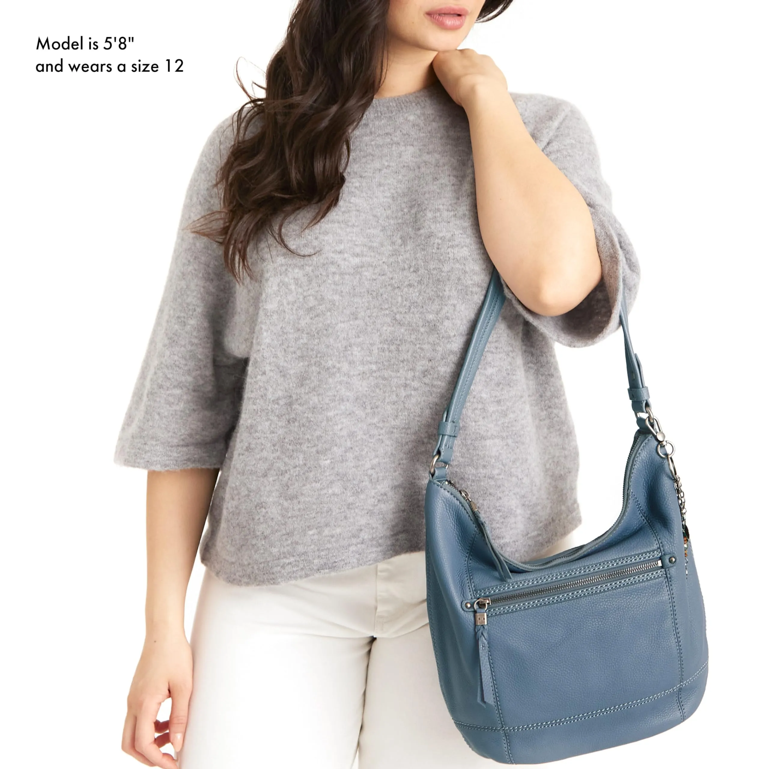 The Sak Sequoia Hobo Bag - Premium Leather Women's Handbag for Everyday And Travel, Durable, Large Purse With Shoulder Bag Strap & Zipper Pocket, Coastal Block Espadrille