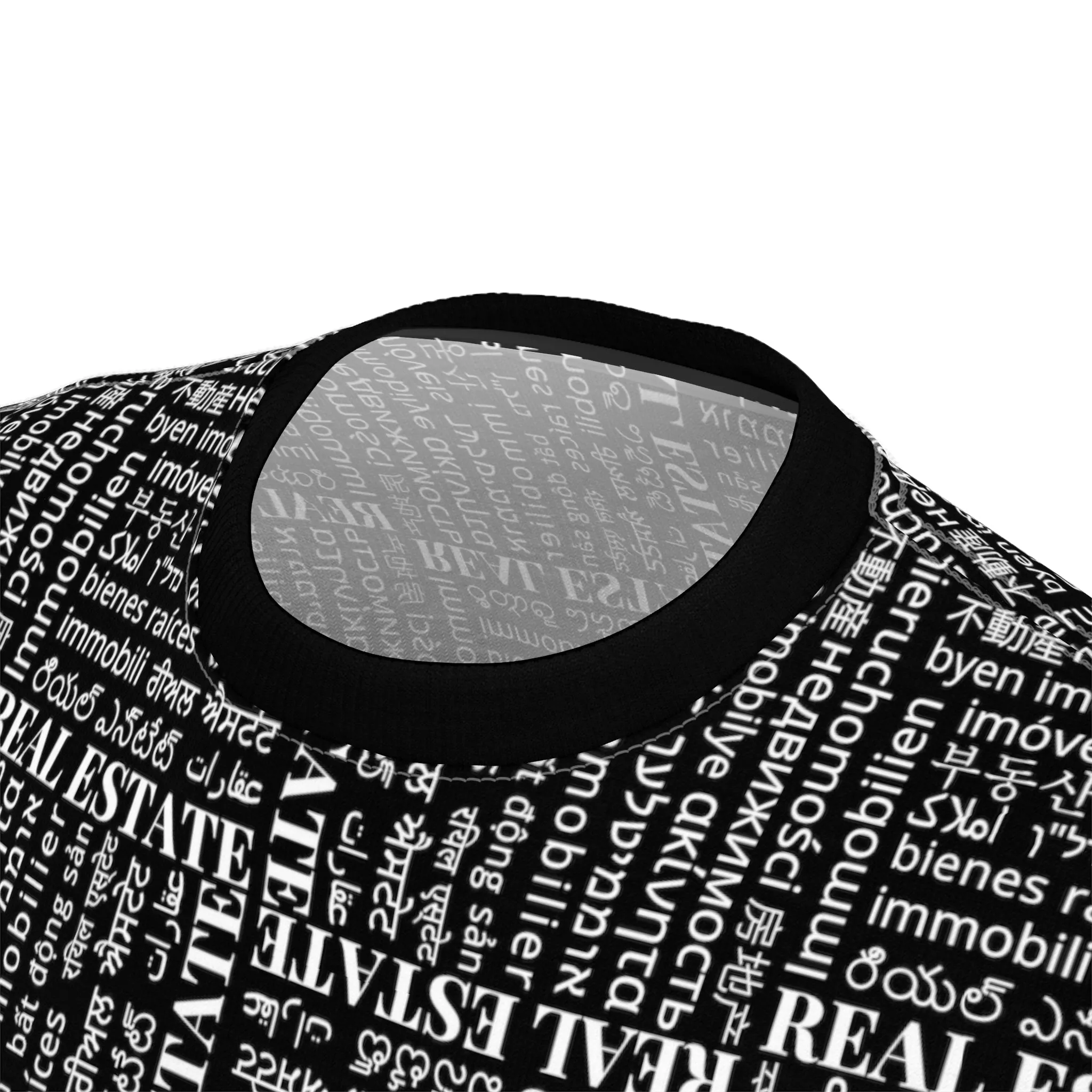 The Ultimate Real Estate Shirt! Unisex Cut & Sew Tee (AOP) Black