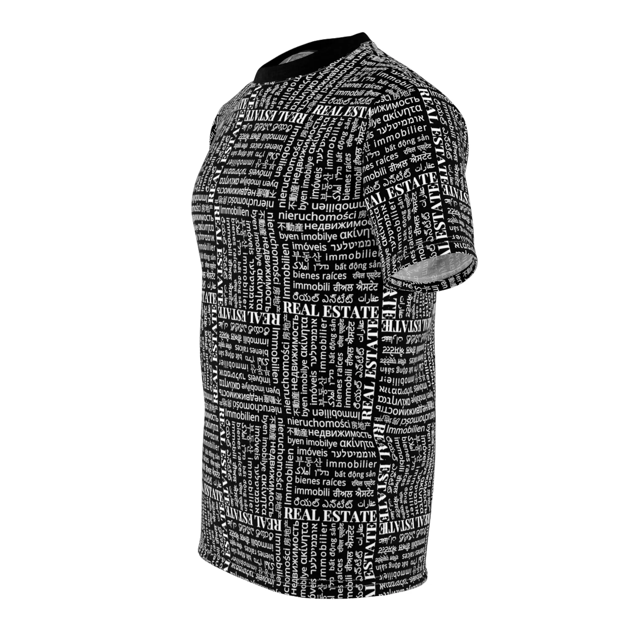 The Ultimate Real Estate Shirt! Unisex Cut & Sew Tee (AOP) Black