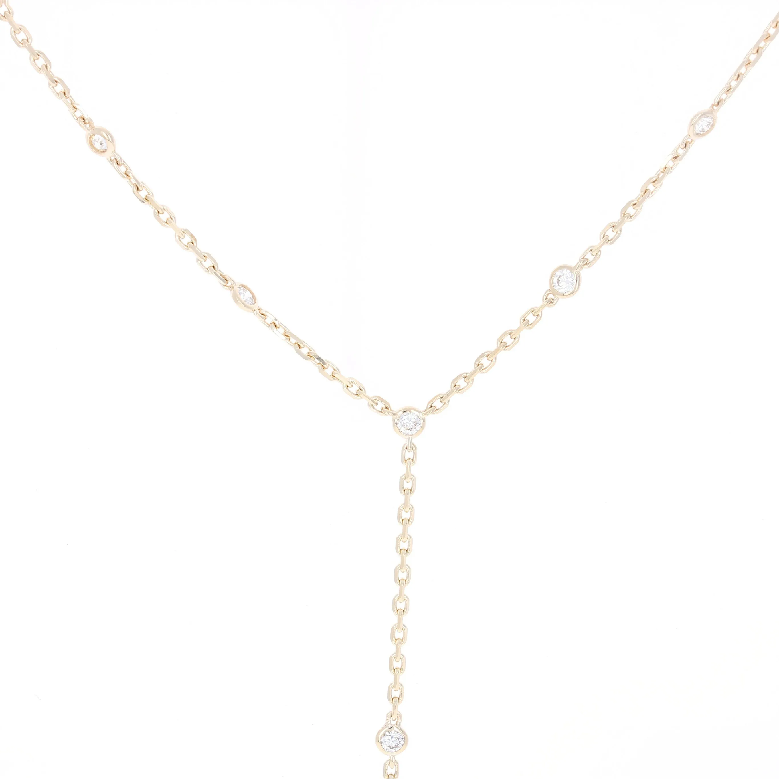 Thick Chain Diamond Bezel Lariat